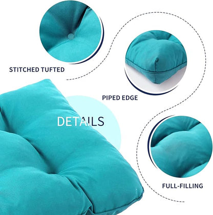 IPYNBAP Outdoor Bench Cushion, 48x18x5 Inch, Waterproof Bench Cushion for Outdoor/Indoor Furniture, Tufted Patio Bench Seat Cushion, Fade Resistant Outdoor Cushions for Porch Swing Couch, Teal Blue