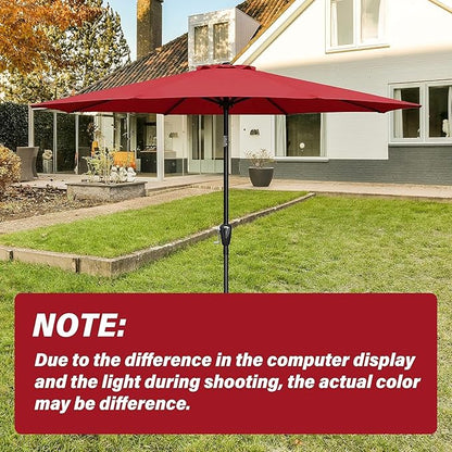 Simple Deluxe 2 Pack 9' Patio Umbrella Replacement Canopy Only Outdoor Table Market Yard Umbrella Replacement Top Cover with 8 Ribs, Red