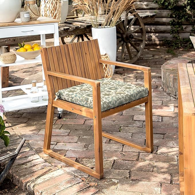 LVTXIII Outdoor Chair Cushions 18.5"x16"x2" Pack of 4, Water-Repellent Square Corner Memory Foam Seat Cushions with Ties for Garden Patio Furniture, Floral Symphony‌