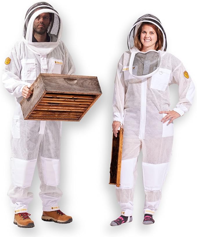 Beekeeping Veil - Replacement Round or Fencing Style, Universal Fit for All Suits & Jackets, 3-Layer Mesh for Maximum Sting Protection, White