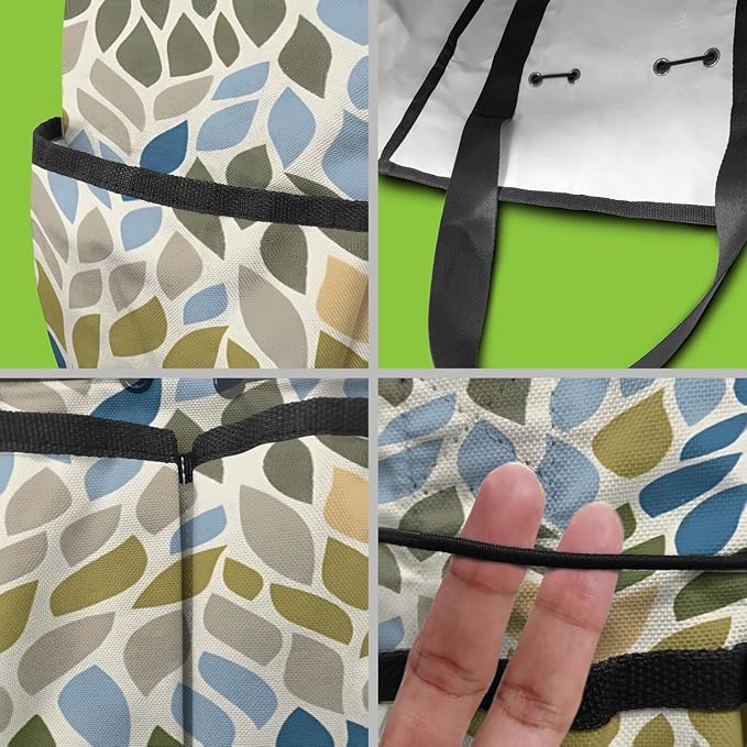 Paisley Garden Tool Bag - Waterproof Garden Tote with 8 Pockets, Large Storage Home Organizer Gardening Tool Oxford Bag for Garden Tools Kits Holder, Ideal Outdoor Gardening Gift for Women & Men