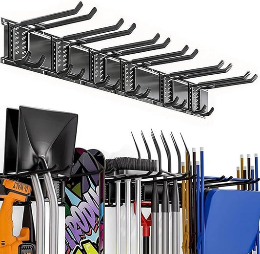 Garage Wall Organizers,Tool Hangers for Garage,Garden Tool Rack Wall Mount,Yard Tool Organizer for Garage,Garage Wall Mount(3 Boards 6 Double Layer Heavy Hooks)