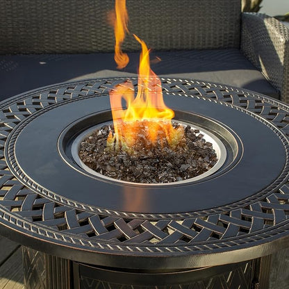 Mr. Fireglass 10 Pounds Fire Glass - 1/4 Inch High Luster Reflective Tempered Fire Pit Glass Rocks for Propane & Natural Gas Fire Pit Table Fireplace and Landscaping, Bronze