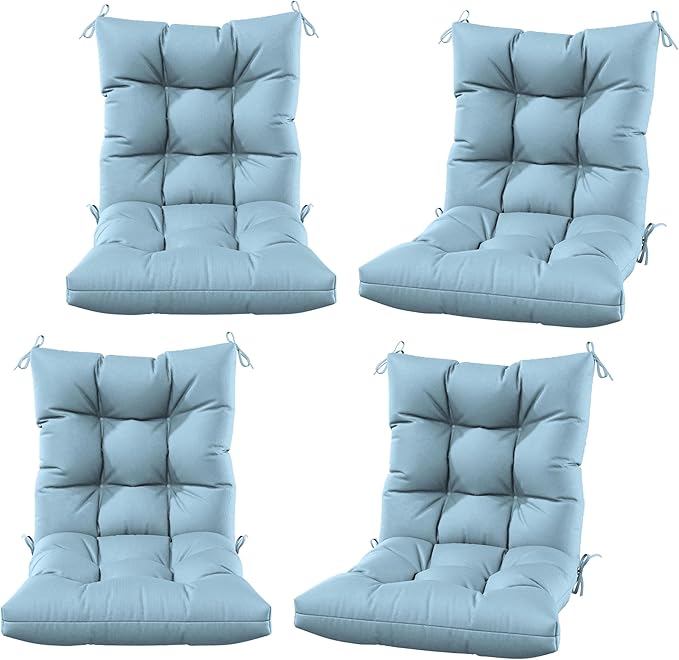 Patio Seat&Back Chair Cushions for Outdoor Furniture，Comfortable Cushions for Rocking/Dining/Lawn Chair-Set of 4