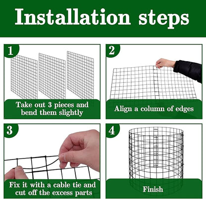 Adnee 10 Packs Wire Plant Protector from Animals - 12" H X 12" D Metal Mesh Plant Cage Covers - Sturdy Garden Bunny Barricades Chicken Wire Cloche for Plants Shrubs Vegetables Flowers