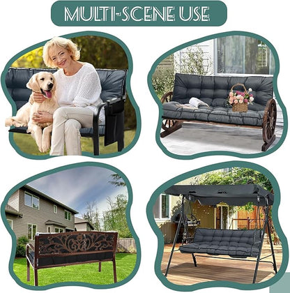 Replacement Cushions for Swing, Swing Cushions 3 Seater Replacement, Waterproof Thicken Washable Pad Cushion for Outdoor Indoor Furniture Swing Patio (Dark Gray, 40x70 inch)