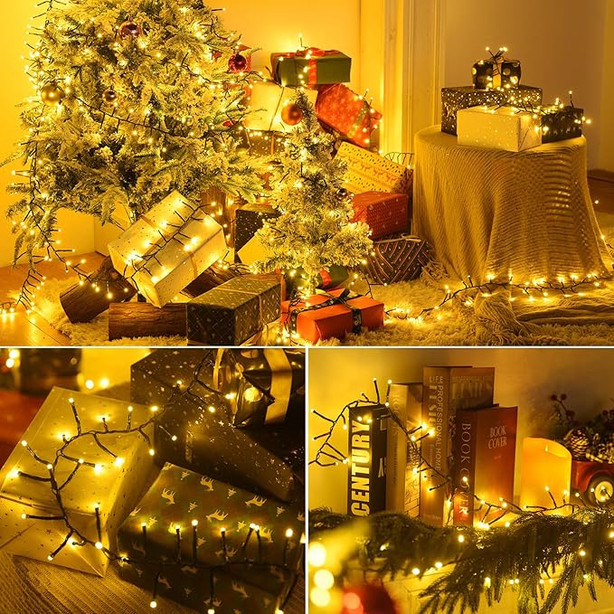 3000 LED Christmas Lights: Twinkle Lights for Christmas Tree - 214FT Fairy Light with Remote - Waterproof Warm White Light Plug in String Light for Bedroom Garland Party