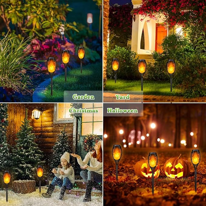LNRYY Outdoor Solar Lights, 6Pack Solar Torch Light with Flickering Flame, Solar Garden Lights Waterproof for Outdoor Decorations, Flame Torches for Outside, Outdoor Lighting for Pathway Yard Decor