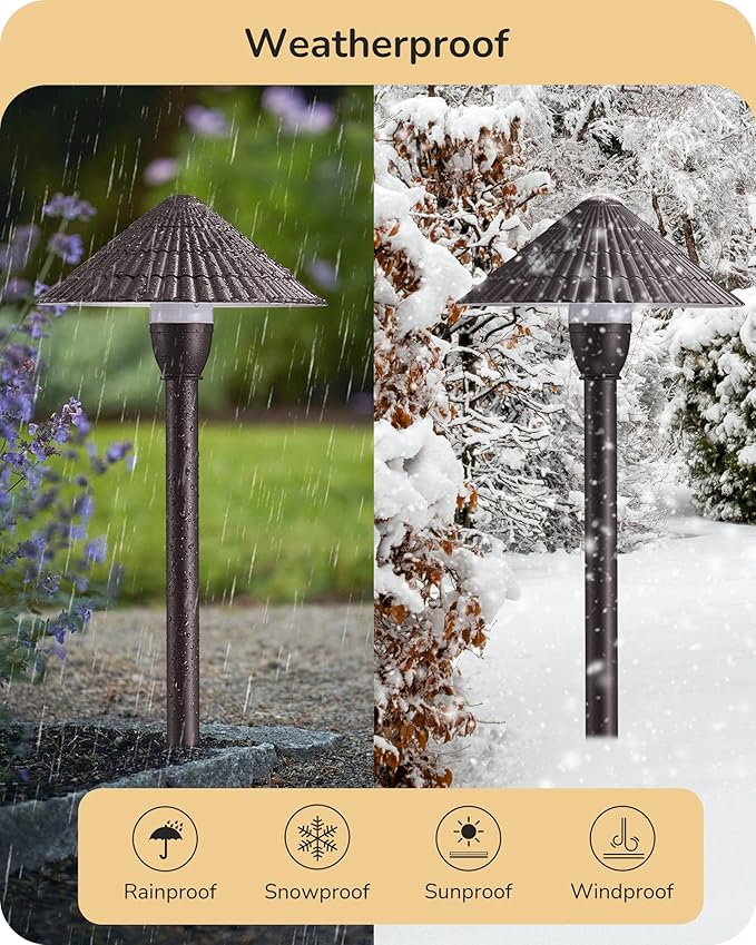 EDISHINE 5CCT Low Voltage Landscape Lights, 12 Pack 2700K-5000K LED Landscape Path Lights, 12V AC/DC 3W 160LM Die-Cast Aluminum Waterproof Outdoor Pathway Lighting for Sidewalk Garden Yard, ETL Listed