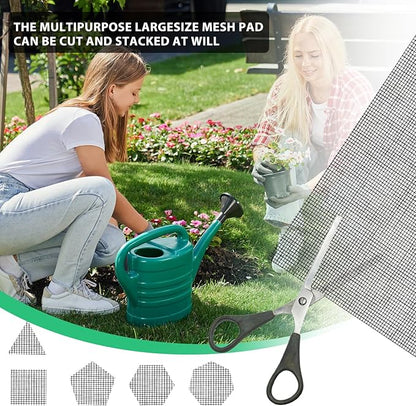 Flower Pot Hole Mesh Pad 10PCS 11.8 X 7.8 Inch/ 3.9 X 3.9 Inch Plastic Mesh Screen DIY Drainage Netting Pot Bottom Grid Mat Plant Drainage Screen Mesh Bonsai Mesh Keep Soil from Flowing Away