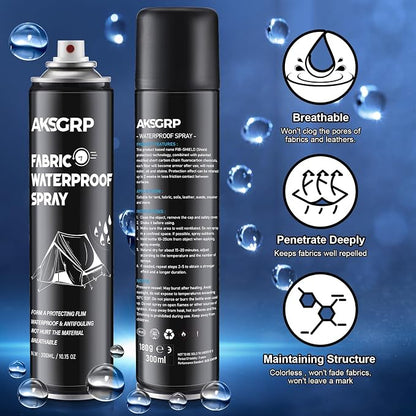 Maitys 2 Pcs Tent Waterproofing Spray, 10.15 OZ Outdoor Waterproofing Repellent Spray for Tents, Fabric, Camping Tent Camp