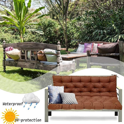 Replacement Cushions for Swing, Swing Cushions 3 Seater Replacement, Waterproof Thicken Washable Pad Cushion for Outdoor Indoor Furniture Swing Patio (Curry, 40x47 inch)