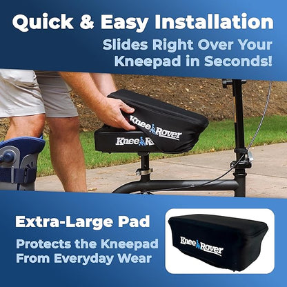 KneeRover Memory Pad Knee Scooter Pad Cover Cushion - Knee Rover Pad Accessory Features Removable Cover and Comfortable Memory Foam Cushion Insert - Knee Walker Pad Fits Most Models