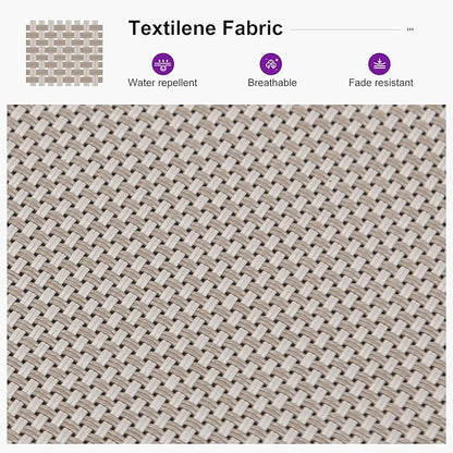 PURPLE LEAF Patio Chaise Lounge Set 4 Pieces Aluminum Outdoor Lounge Chairs with Wheels and Side Table Sunbathing Recliner Taupe