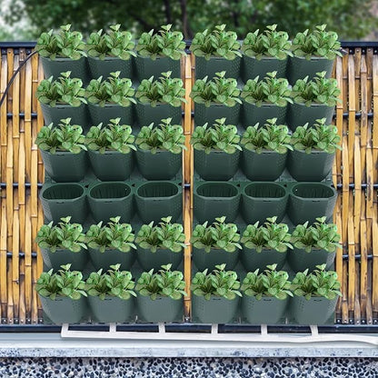 Garden Growing System, Vertical Self Watering Wall-Mounted Planters, Outdoor Hanging Grow Bags 36 Pockets, for Home Balcony Decoration