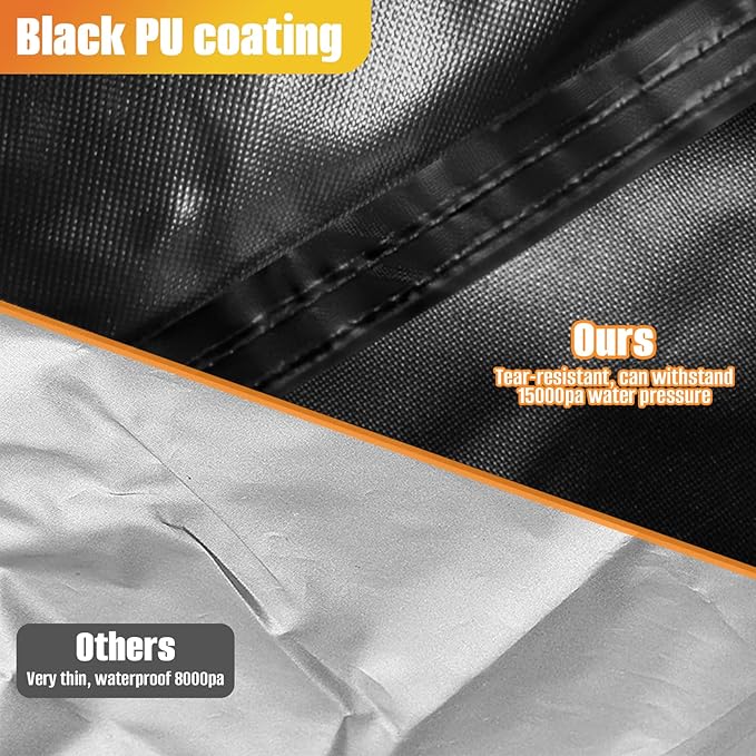 42"L x 42"W x 28"H Patio Table Cover, 42 Inch Square Patio Table Cover for Outdoor Furniture Waterproof, Heavy Duty Protective Covers Fit Square Tabletop, Windproof Buckle Straps, 600D Oxford