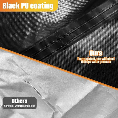 Kovshuiwe 86" Lx86 Wx28 H Patio Furniture Covers, Outdoor Furniture Covers Waterproof, Tear-Resistant Patio Table and Chair Set Cover with Fastener Windproof Buckle Straps, Heavy Duty, 600D Oxford