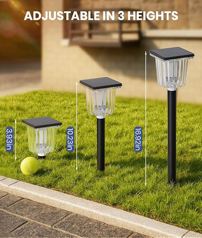 Super Bright Solar Pathway Lights Outdoor Powered 8 Pack,Adjustable Warm&Cool White,Waterproof IP65 Solar Garden Decor Landscape Lighting Outside for Front Yard/Walkway/Patio/Driveway/Lawn/Path Light
