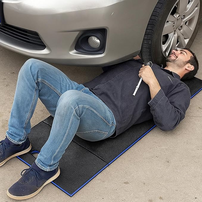 Foldable EVA Mat with Carrying Handle, 2.5cm Thick Foam Cushion Kneeling Pad High Density Water Resistant Anti Slip Knee Mat for Workout Exercise Mechanic Garages Picnics Gardening Camping Gym