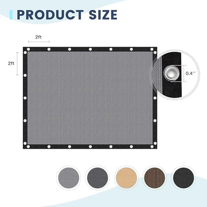 90% Sun Shade Cloth with Grommets, Customizing Outdoor Pergola Shade Cover Canopy, Heavy-Duty Mesh Tarp Patio Sun Screen for Lawn Garden Backyard, 9X9 FT, Light Grey