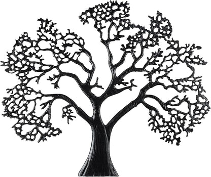 Deco 79 Aluminum Metal Tree Home Wall Decor Large Textured Wall Sculpture, Wall Art 50" x 1" x 41", Black