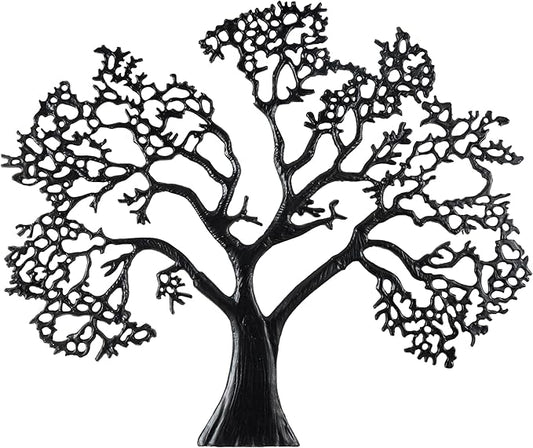 Deco 79 Aluminum Metal Tree Home Wall Decor Large Textured Wall Sculpture, Wall Art 50" x 1" x 41", Black
