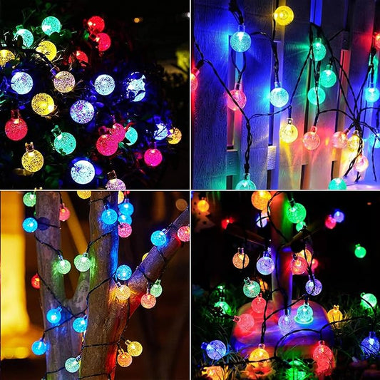 Solar String Lights Outdoor 100 Led 40 Feet Multi-Color Crystal Globe Lights with 8 Lighting Modes, Waterproof Solar Powered Patio Lights for Garden Yard Porch Wedding Party Decoration