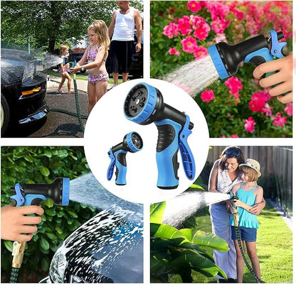 100 ft Expandable Garden Hose - Kink Free Flexible Water Hose 100ft with 10 Pattern Spray Nozzle, 3/4 Solid Brass Connectors, Retractable Latex Core - Lightweight Expanding Hose