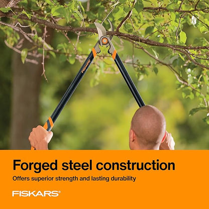 Fiskars Forged Lopper, Heavy-Duty Branch Cutter Gardening Tool with Replaceable Blade, 30", Black/Orange
