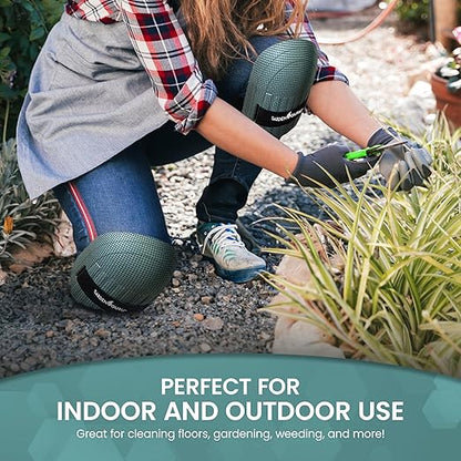 GARDEN GURU Home & Gardening Knee Pads – Waterproof EVA Foam Cushion, Soft Inner Liner, Comfortable Fit with Adjustable Straps (4 Pack)