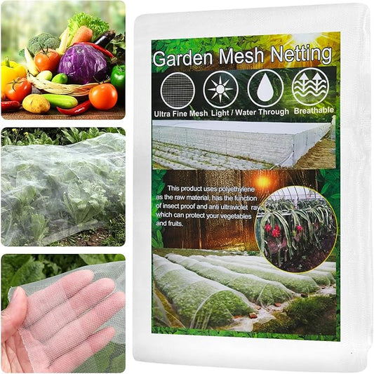 Ultra Fine Garden Netting, 4x25Ft Mesh Plant Netting Pest Barrier for Garden Protection Row Cover Raised Bed Screen Mesh Greenhouse Mosquito Net, Protecting Tree Plants Vegetable Flowers Fruits