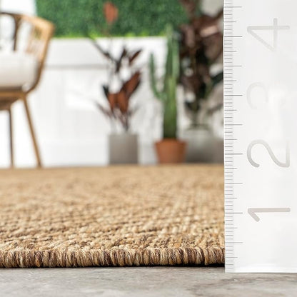 Nuloom Ranya Light Brown/Ivory, 2' x 8', Tribal Geometric, Soft and Cozy, High Traffic, Stain Resistant, Easy Clean, Durable Runner for Indoor/Outdoor Patio, Deck, Porch, Garden, Courtyard