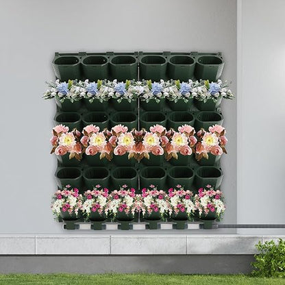 Self Watering Planters with Timer and Rain Sensor, 36-Pocket Wall Mounted Vertical Garden System - Automatic Drip Irrigation Kit for Indoor Outdoor Balcony, Grow Herbs Vegetables Flowers