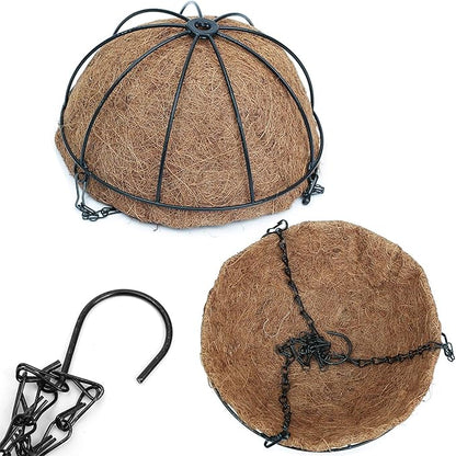 Metal Hanging Planters Basket Set of 3 Hanging Flower Pots 12 Inch Chain Round Wire Plant Holder with Coco Coir Liner Garden Watering Hanging Baskets for Patio Garden Outdoor1