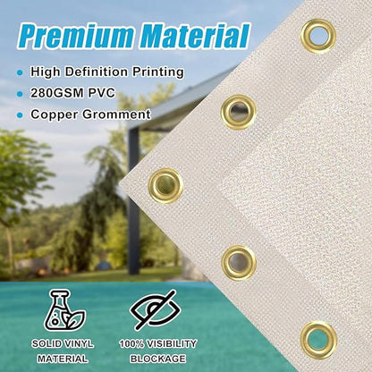 Amagenix Custom Design Patio & Gazebo Backdrop Screen, PVC Sun Shade with UV Resistant, Full-Color Printed Shade Cloth Cover for Backyard, Balcony, Outdoor, Garden