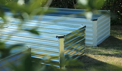 4×3×1FT(2PCS) Galvanized Raised Garden Bed Kit Metal Planter Boxes,Large Raised Garden Bed for Planting Vegetables,Flowers,Herbs -Silver