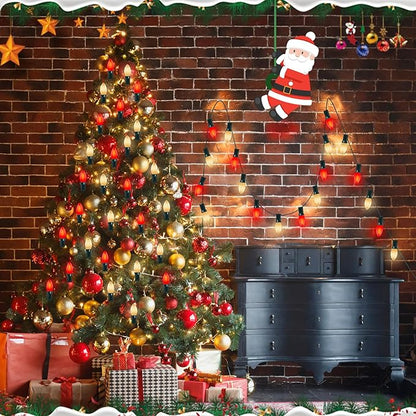Christmas Multicolor String Lights, Vintage red White Christmas Decor with 26 Red/White Bulbs, 25FT UL Certified C9 Bulb String Lights Connectable for Outdoor Xmas Tree Garden Patio Wedding Decoration