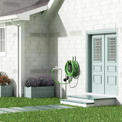 songsoso Garden Hose Holder Wall Mount - Aluminum Hose Hanger for Outside, Durable Wall-Mounted Hooks for Garden & Outdoor Use（2 Hooks）