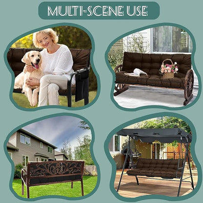 Replacement Cushions for Swing, Swing Cushions 3 Seater Replacement, Waterproof Thicken Washable Pad Cushion for Outdoor Indoor Furniture Swing Patio (Curry, 40x55 inch)