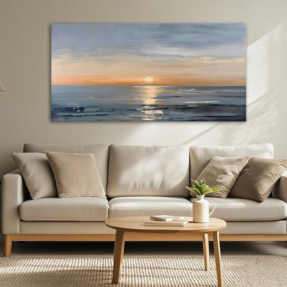 JLXART Wall Art Scenery Landscape Canvas Painting Sunrise Framed Artwork for Bedroom Office Home Decoration Art 30"x58"