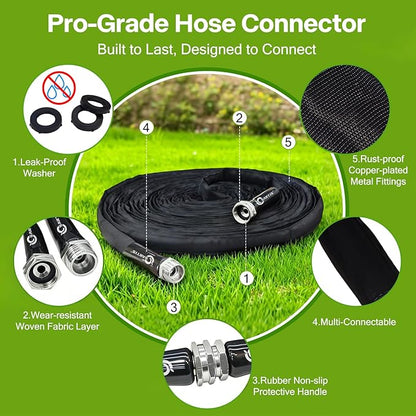 Garden Hose 50 ft x 5/8 in, Ultra-Light, All-Weather Water Hose, Leak-Free Connections,High Pressure Abrasion-Resistant Eco-Friendly.