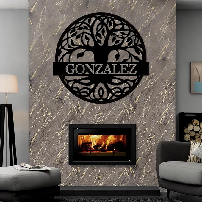 Tree of Life Custom Metal Signs, Personalized Tree of Life Family Sign Wall Decor, Outdoor Yard Decor, Last Name Sign for Home, Black Metal Wall Art, Housewarming Decorations Gift