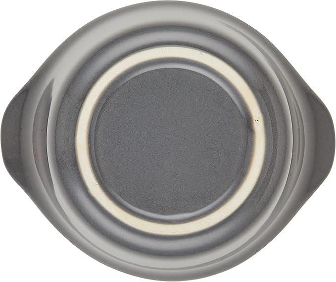 Rachael Ray Solid Glaze Ceramics Round Ramekins/Dipping Cup Set, 4 Piece, Gray