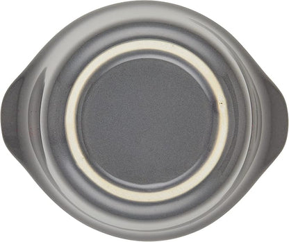Rachael Ray Solid Glaze Ceramics Round Ramekins/Dipping Cup Set, 4 Piece, Gray