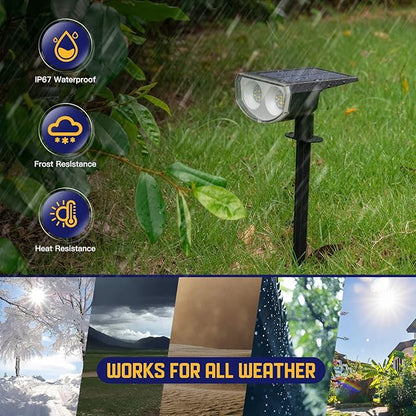 Kyosho Solar Spot Lights Outdoor, IP67 Waterproof Solar Lights for Yard, Garden and Walkways, 38 LEDs RGBW Multicolor Spotlight, 6 Pack