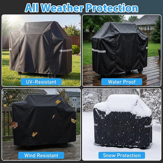 Utheer 600D Waterproof Grill Cover for Pit Boss 850 1300 1250 Series, Fits PB850FB2 PB850M PB1300M PB1250CS Wood Pellet Grills, Replaces 40454, No Folding Side Shelf, 57.9 x 27.6 x 43.3 in