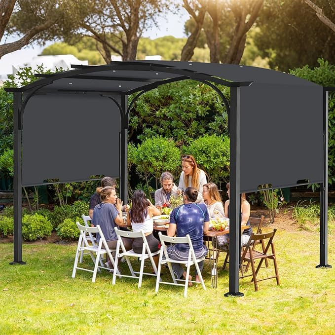 Pergola Canopy Replacement Cover for Lowe's Allen + Roth 10x10 Ft Freestanding Pergola, 200" x 103" Shade Cover, Compatible with Model #L-PG152PST-B,Cover Only (Dark Gray)