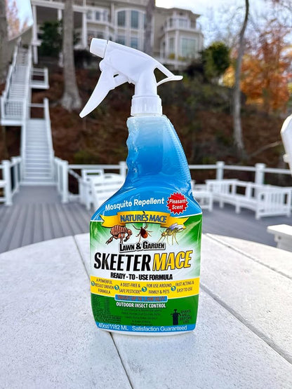 Nature’s MACE Skeeter Pest Repellent Spray - Safe for Pet and Plants, Outdoor Repellent Pest Control, Yard Protection Insect and Spider Barrier Treatment Essential Oil Formula Fresh Scent - 40oz