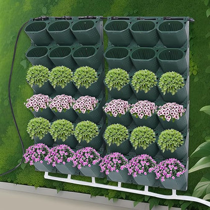 Garden Growing System, Vertical Self Watering Wall-Mounted Planters, Outdoor Hanging Grow Bags 36 Pockets, for Home Balcony Decoration