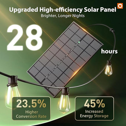 addlon 198FT(192+6) Solar String Lights Outdoor Waterproof - 60+4 LED Shatterproof Bulbs, 3 Modes, 8H Timeable, Dimmable, Outdoor Lights Solar Powered Patio Lights with Remote for Outside Porch Garden